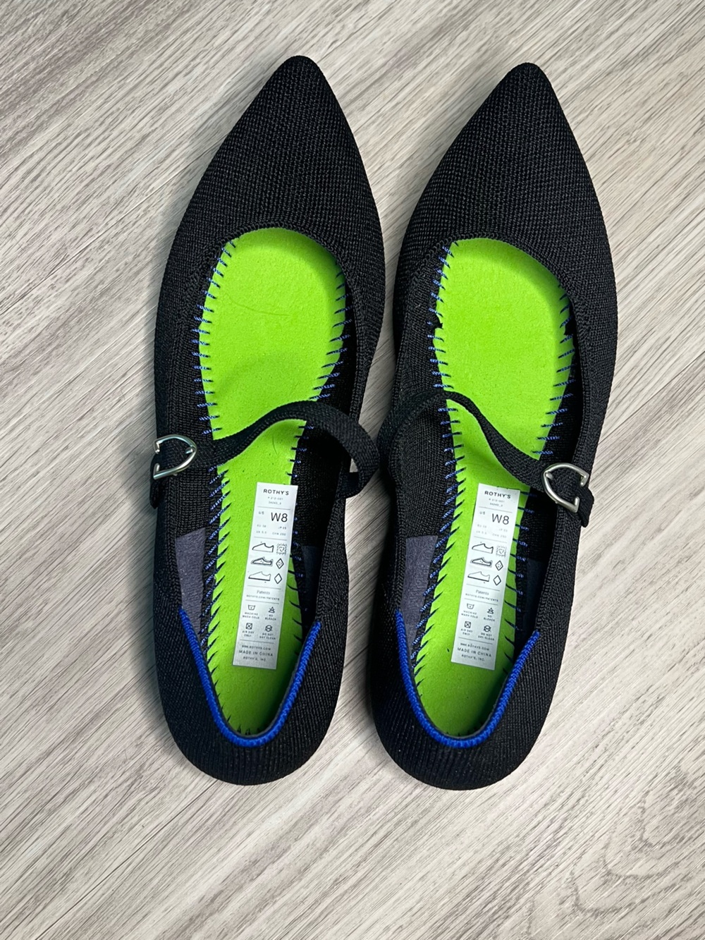 Rothy's The Point Mary Jane Flats Women's Sz 8 Black Career Casual - Picture 9 of 14